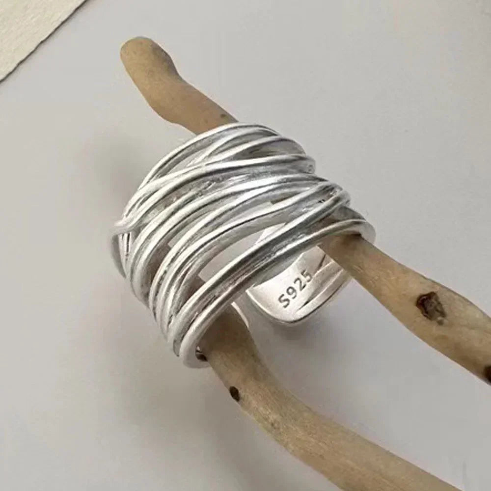 925 Sterling Silver Rings for Women Men Couple Minimalist Handmade Simple Interware Ring Party Jewelry Gift Prevent Allergy -
