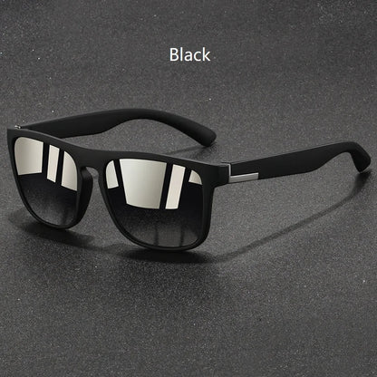 Fashion Vintage Square Sunglasses Men Women Fishing Driving Man Designer Sun Glasses Anti-Glare Retro Eyewear - Black