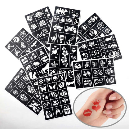 Temporary Tattoo Stencil Templates Set Reusable DIY Painting for Face and Body Art, Christmas Eve Gifts Party Favor Supplies