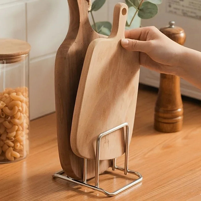Stainless Steel Household Pot Lid Rack, Cutting Board Rack, Kitchen Cutting Board Storage Rack, Countertop Vegetable Board Ra