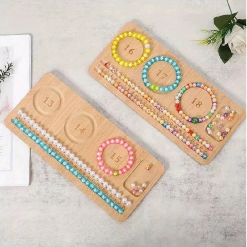 Bead Board for Making Jewelry Bracelets,Bracelet Size Measuring Instrument,Bead Tray,Jewelry Making Supplies,Solid Wood Desig