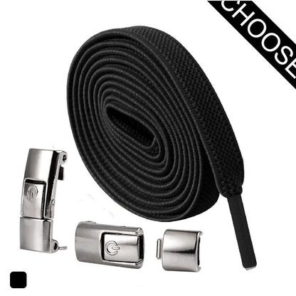 8MM No Tie Shoe Laces Press Lock Shoelaces Without Ties Elastic Laces Sneaker Kids Adult Widened Flat Shoelace for Shoes