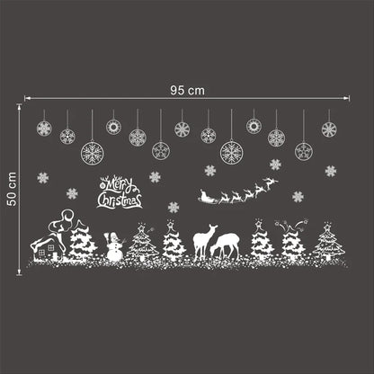 Celebrate Christmas Wall Stickers For Store Office Home Decoration White Xmas Festival Theme Wall Mural Art Diy Window Decals
