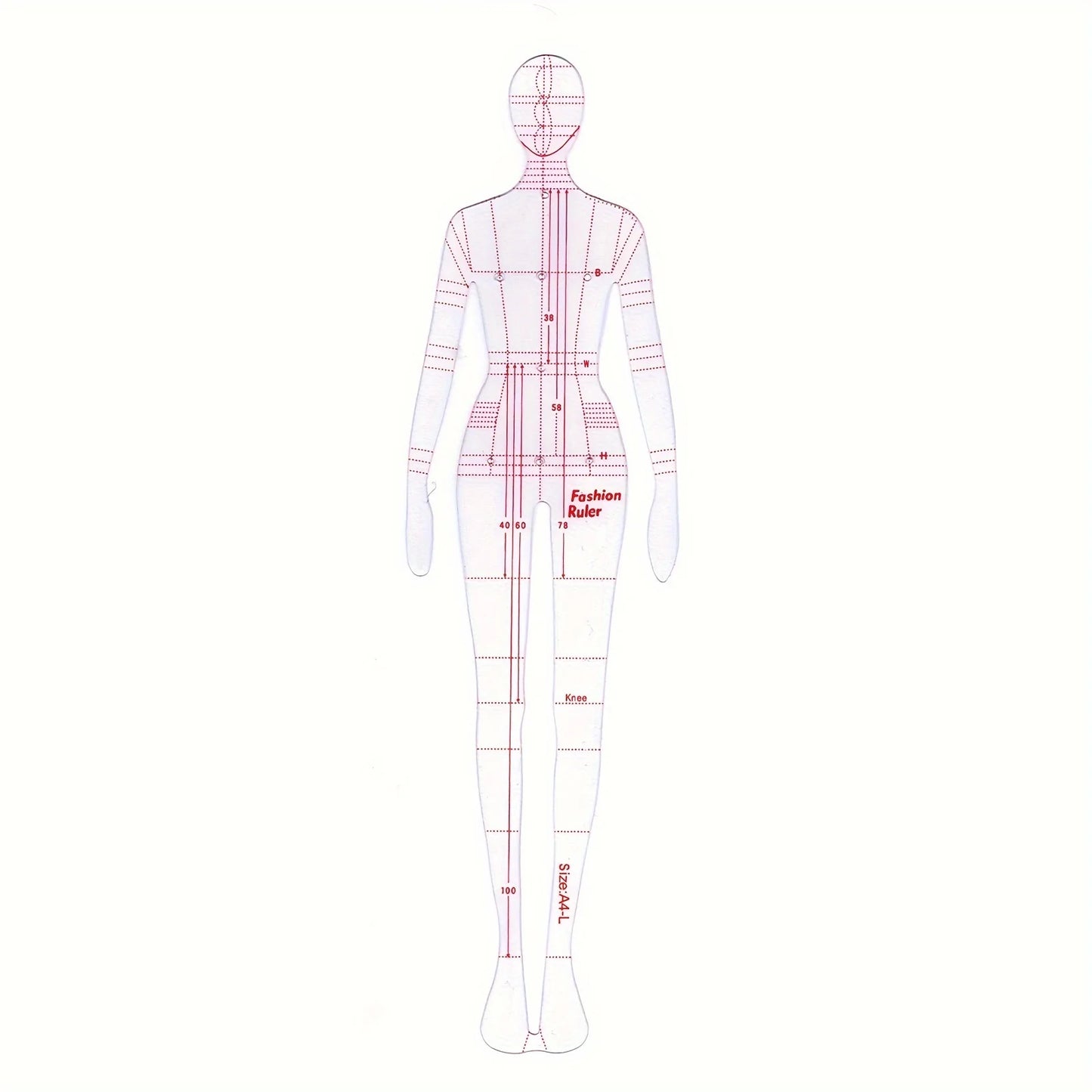 Transparent Body Model Skirt Design Template - Hand drawn Fashion Model Pattern, Suitable for Sewing and Weaving