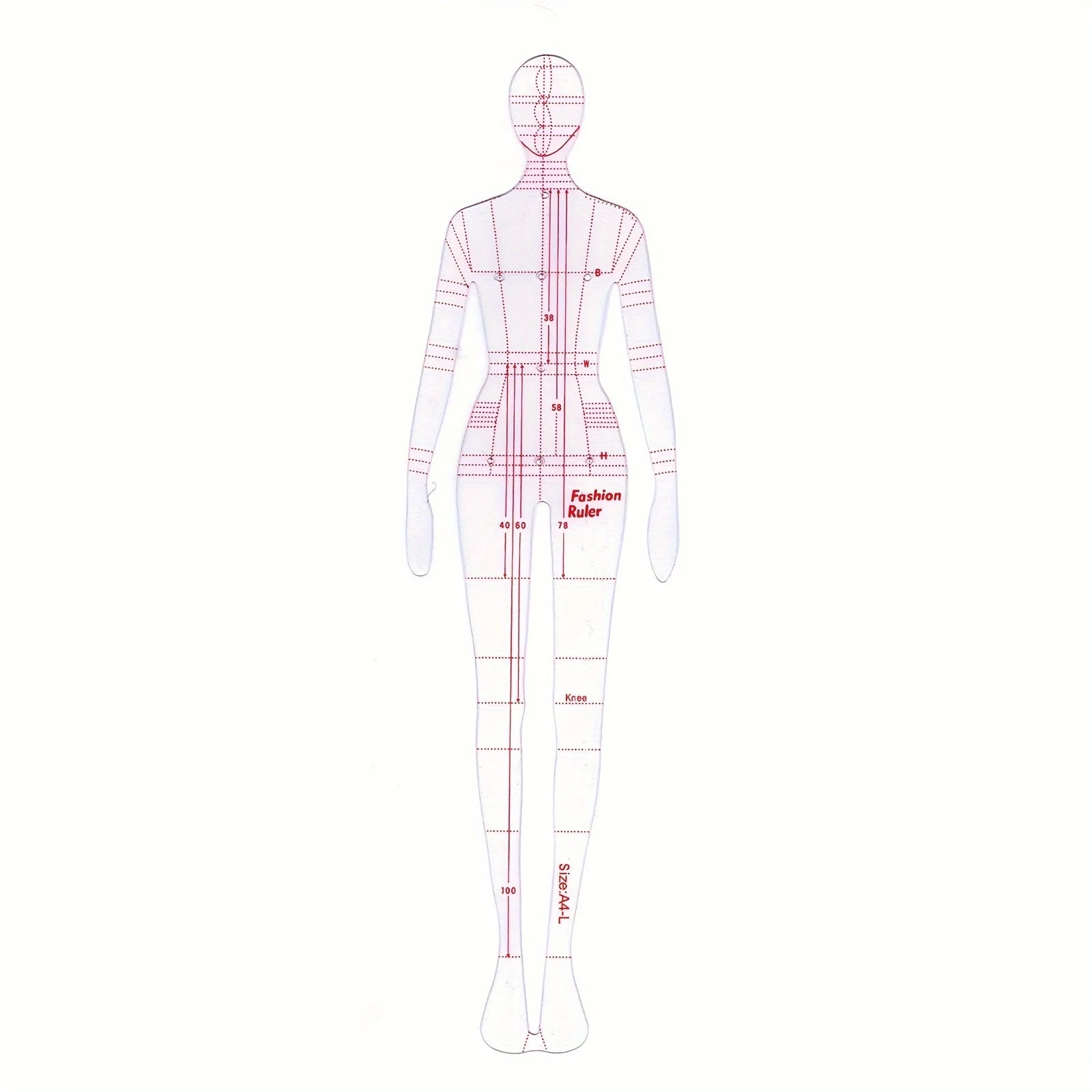 Transparent Body Model Skirt Design Template - Hand drawn Fashion Model Pattern, Suitable for Sewing and Weaving