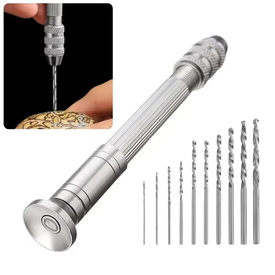 0.8-3.0mm Mini Hand Drill Woodworking Tools Drilling Rotary Tool Manual Twist Drill Bit Watchmaker Pin Vice Watch Repair Tool