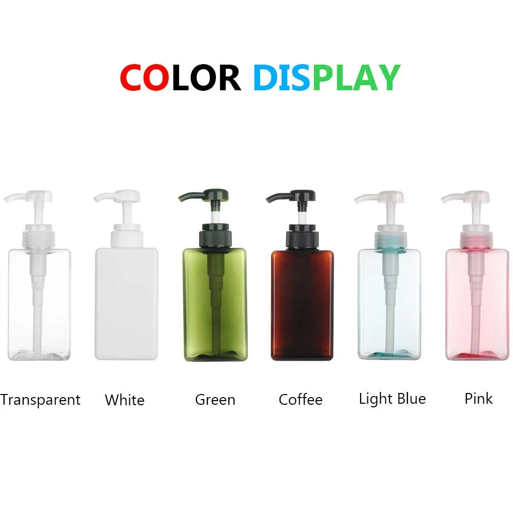 650ml Square Clear Bottle Liquid Soap Whipped Mousse Points Bottling Shampoo Lotion Shower Gel Pump Bottlesnding Soap Dispens