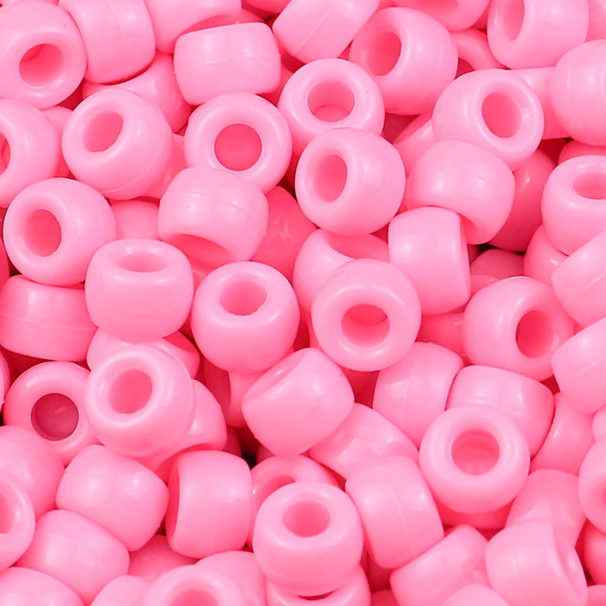 100/200/400pcs 6x9mm Solid Color Large Hole Pony Beads DIY Jewelry Making For Friendship Bracelets & Hair Braids Craft Suppli