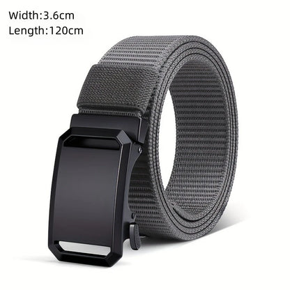 Men's Belt Outdoor Hunting Tactics Belt Multi functional Buckle Nylon Belt Marine Corps Canvas Belt - Grey-799