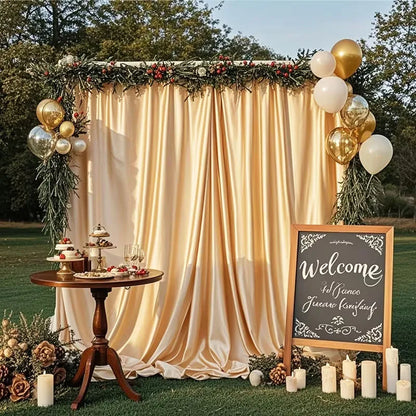 Satin Backdrop Curtain,with Rod Pocket for Wedding,Birthday,Baby Shower,Photography,Graduation Party Backdrop Drapes,1 Panel