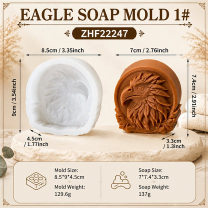 3D Eagles Head Silicone Soap Mold Embossed Eagles Pattern Handmade Soap Making Mold DIY Candle Making Resin Casting Craft Mol