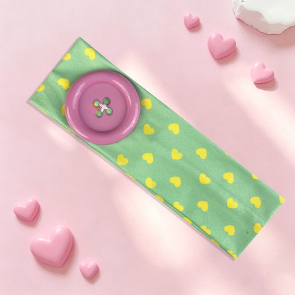 Vintage Women's Polka Dot Button Headband Spicy Girl Ins Y2K Japanese Trendy Headband Sweet Cool Sports Yoga Headband