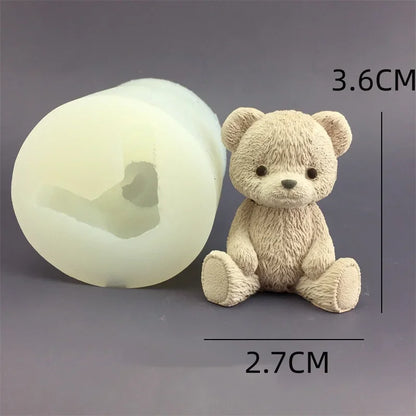 Cute Bear Honey Jar Silicone Candle Mold Chocolate Cake Ice Cube Mold Aromatherapy Plaster Drop Glue Mold Candle Making Suppl