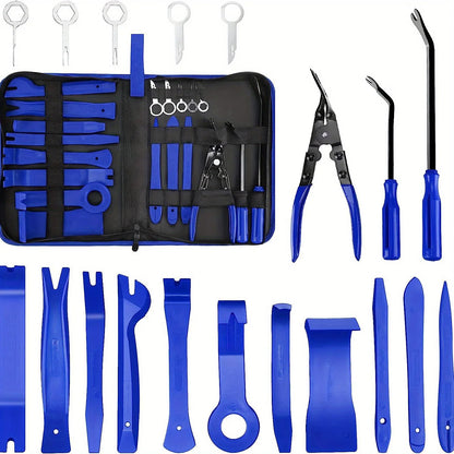 5pcs/19pcs Trim Removal Tool Set & Clip Plier Upholstery Remover Nylon Car Panel Removal Set with Portable Storage Bag - 19pc