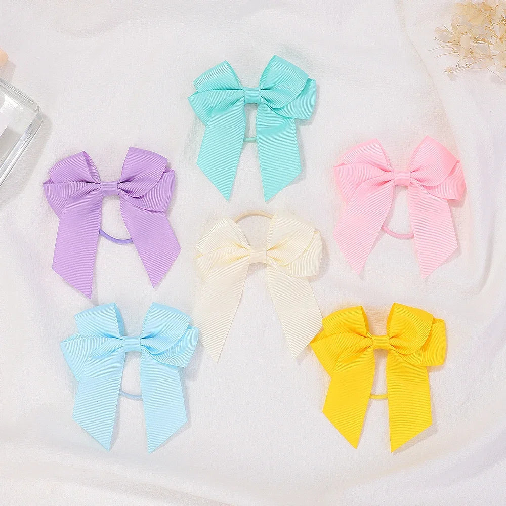 3.15inches Solid Color Hair Ribbon Hair Band for Girls Toddler Cheer Up Bows Head Rope Kids Headwear Ponytail Hair Accessorie