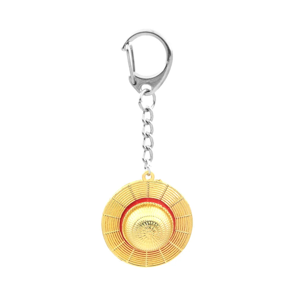 Classic Anime Keychain Straw Hat Pendant Metal Key Chains For Fans Cosplay Keyrings Accessories Jewelry - Small size B