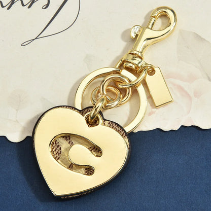 Signature Canvas Gold Heart Bag Charm Monogram Letter C Designer Purse Pendant Luxury Handbag Upgrade Personalized Gift For H