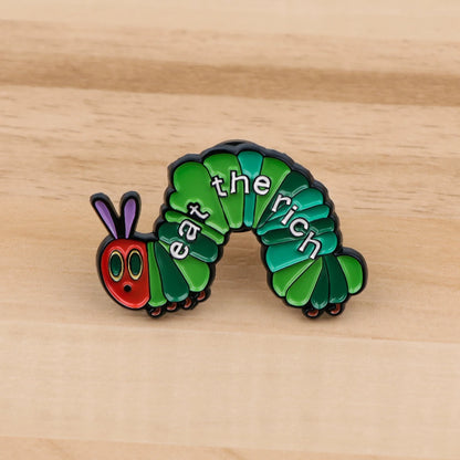 Eat The Rich Enamel Lapel Pin Badge Pins Hats Clothes backpacks Decoration Jewelry Accessories Gift