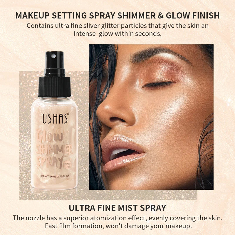 USHAS 4 Color Body Liquid Highlighter Facial Contour Brightening Makeup Long Lasting Sequin Illuminating Moisturizing Highlig