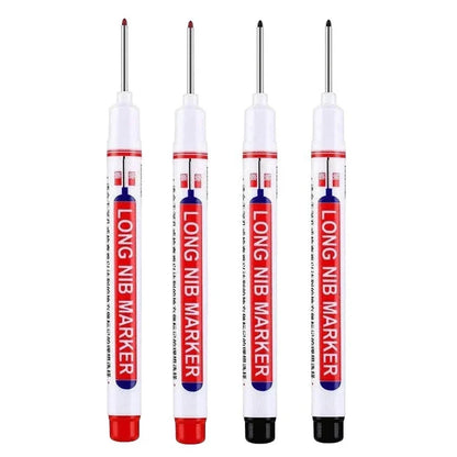 4Pcs/Set 20mm Deep Hole Long Nib Head Markers For Metal Perforating Pen Waterproof Bathroom Woodworking Decoration Multi-Purp