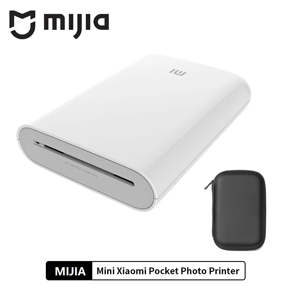 MIJIA AR Printer 300dpi Portable Photo Mini Pocket With DIY Share Picture Printer，case or Photo Paper，Work With Mihome APP
