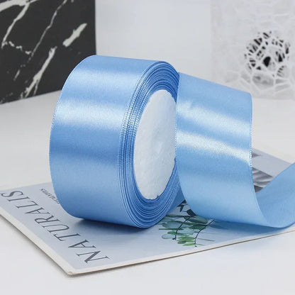 25yards/Roll 40mm Satin Ribbons Crafts Bow DIY Gift Wrap Wine Red Orange Yellow Green Blue Purple Black Gray Gold White Ribbo