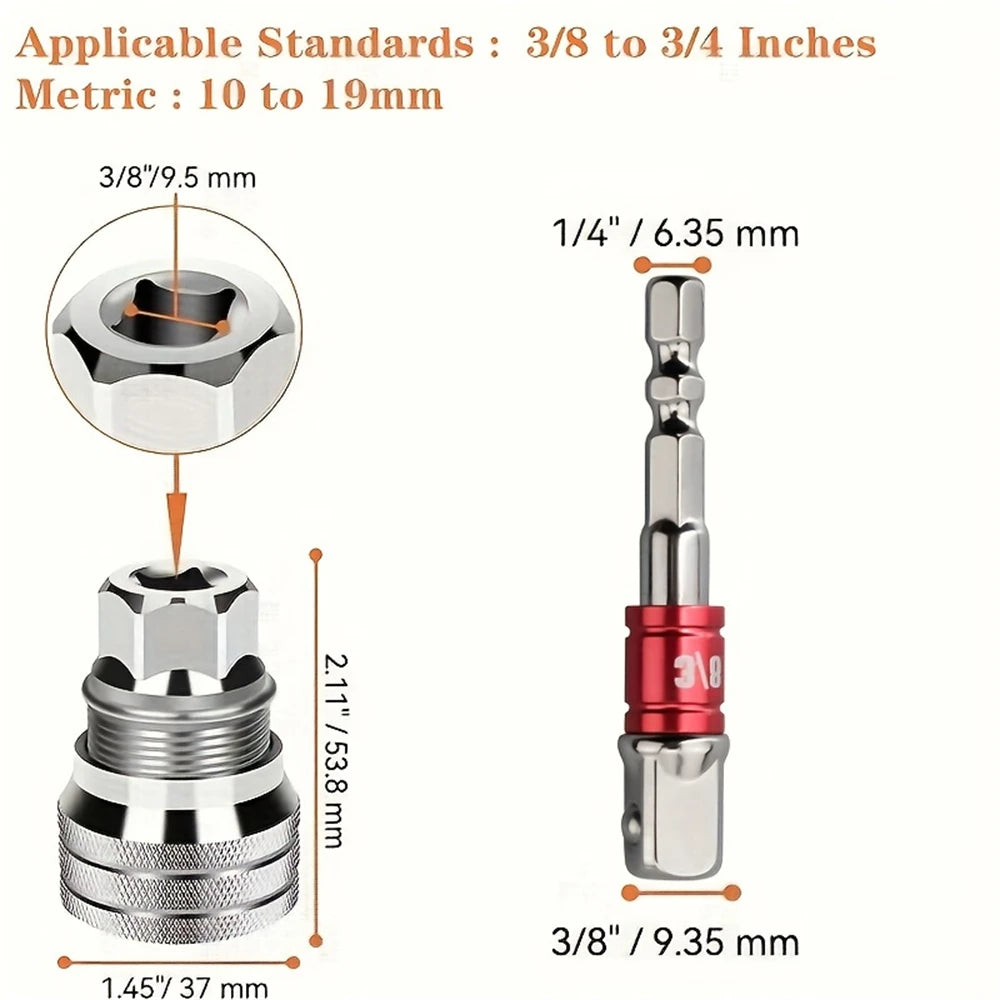 1pc Universal Adjustable Magic Socket Wrench,10~19mm,Multifunctional Ratchet Wrench Head Spanner Sleeve,Repair Tools Accessor