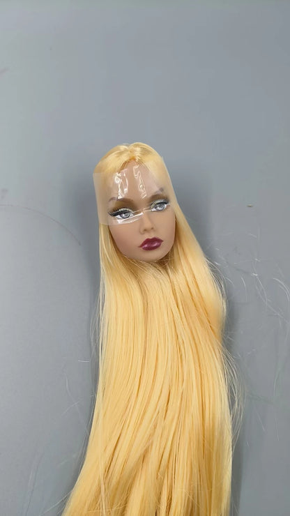 Vintage 1/6 PR Face Mold Doll Heads Fr Beige Dark Brown Skin Tone Fashion Doll Head Make Up DIY Toy Parts Girls Birthday Gift