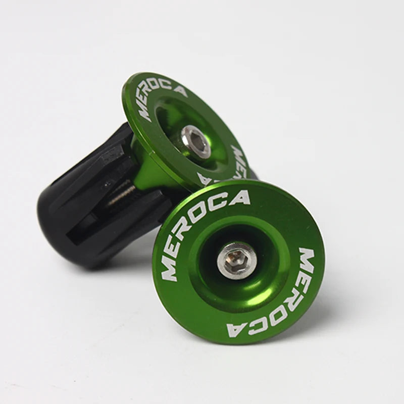 Bicycle Bar End Plug Road Mountain Bike Handlebar End Cap Aluminum Bicycle Handle Bar End Cap MTB Handlebar Plugs - Green