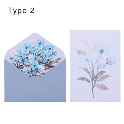 6Pcs Differrent Design Writing Paper With 3Pcs Envelopes Cartoon Pattern Vintage Floral Letter Stationery School Office Suppl
