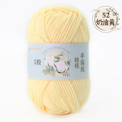 Crochet Yarn, 50g Milk Cotton Yarn, Soft Crochet Thread for Doll Clothes, Skin Friendly Yarn for Beginners, Warm Acrylic Croc