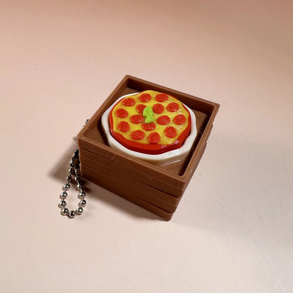 Calming Keychain Keys Finger Button Anti-stress Toys Strawberry Cake Ice Pizza Funny Decompression Gifts for Children Adults