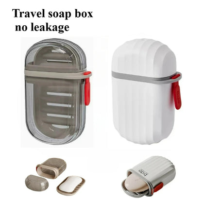 Travel Portable Soap Box with Lid Sealed and Drainable Small Soap Case Bathroom Drain Tray for Camping Traveling Soap Contain