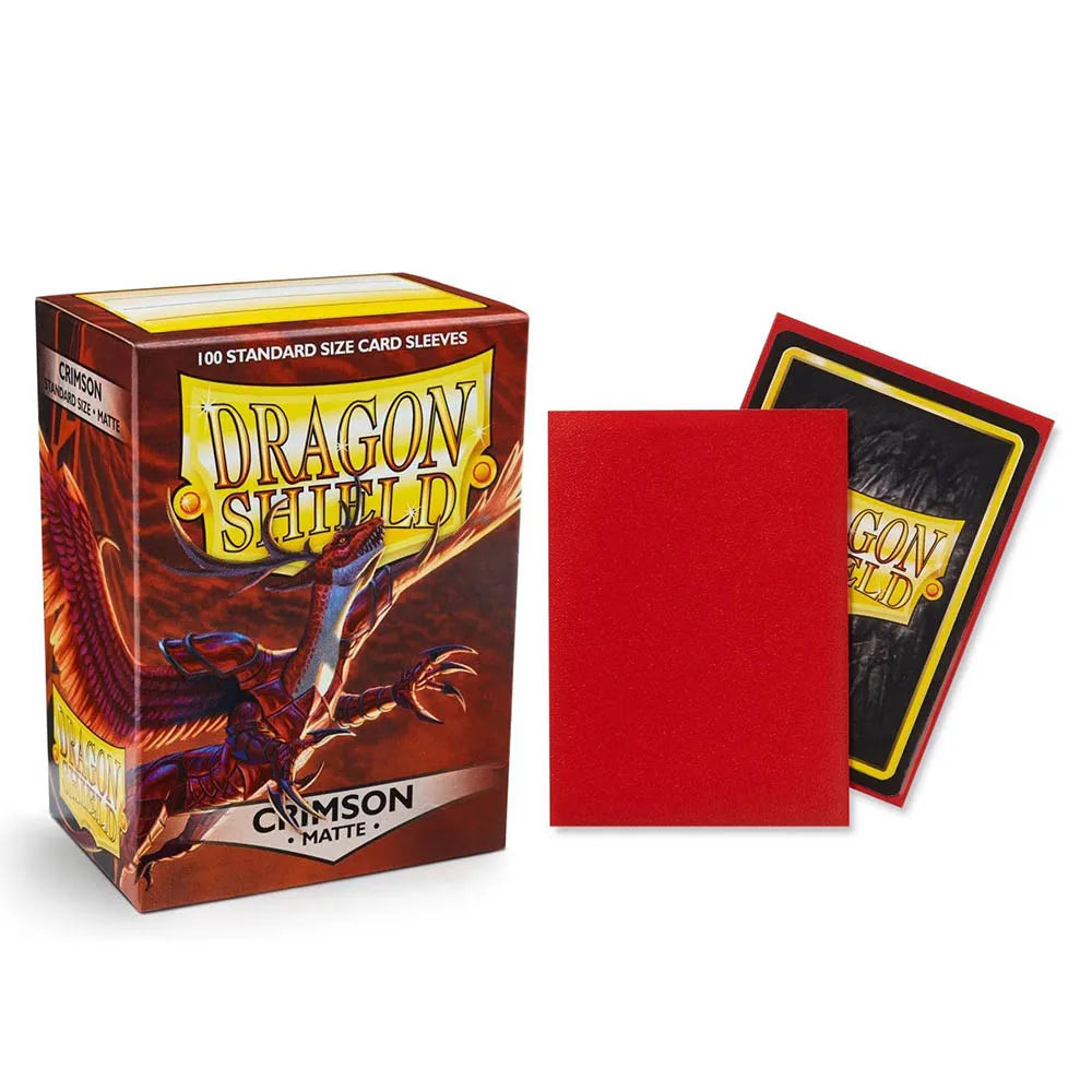 100pcs/Box 66*91cm Matte Cards Sleeves Dragon Shield Cards Cover Cards Protector for PTCG/Star Cards - crimson