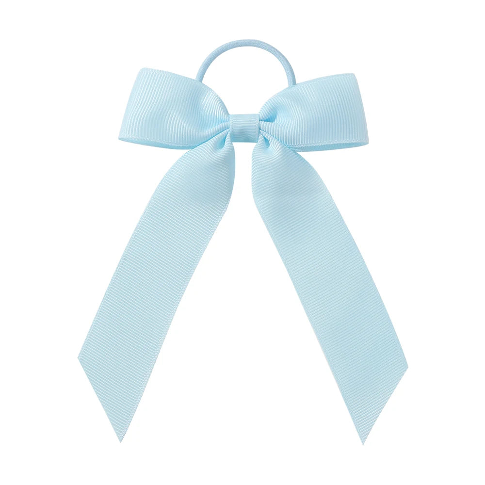 1PC Solid Color Ribbon Pigtail Hair Bows Elastic Hair Bands Holders Ties Hair Accessories for Baby Girls Infants Toddler - 43