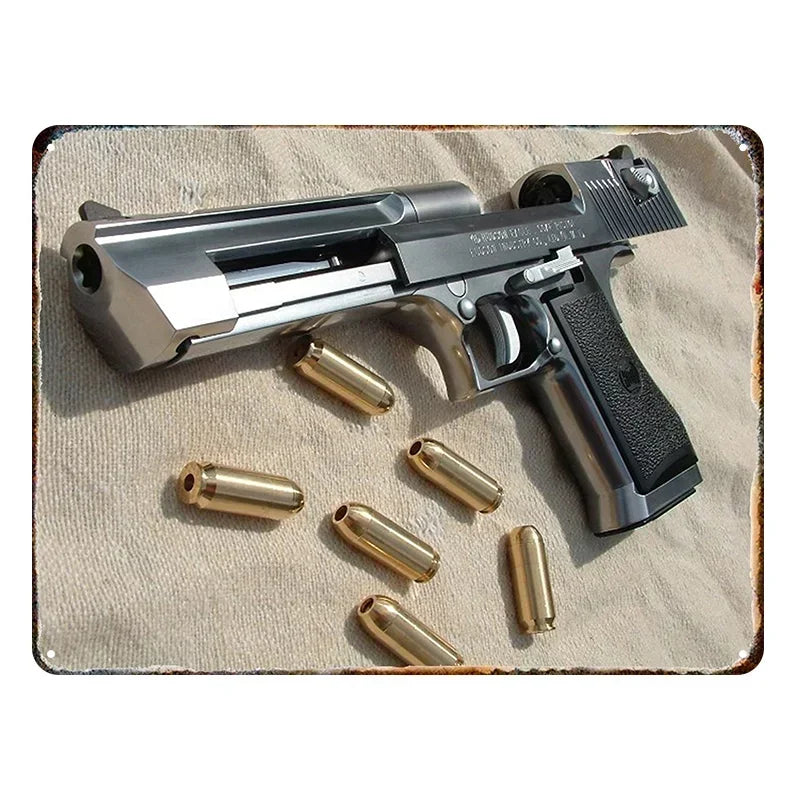 Vintage HD Pistol Metal Sign, Retro Wall Decor for Home Bar Club Man Cave - TPHG2512-10