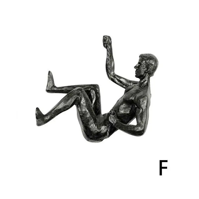 Climbing Athlete Man Art Sports Wall Hanging Ornaments Home Figures Miniatures Rock Climbing Man Resin Sculptures Statue - F