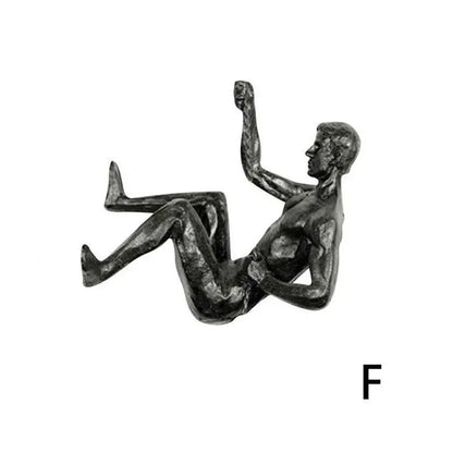 Climbing Athlete Man Art Sports Wall Hanging Ornaments Home Figures Miniatures Rock Climbing Man Resin Sculptures Statue