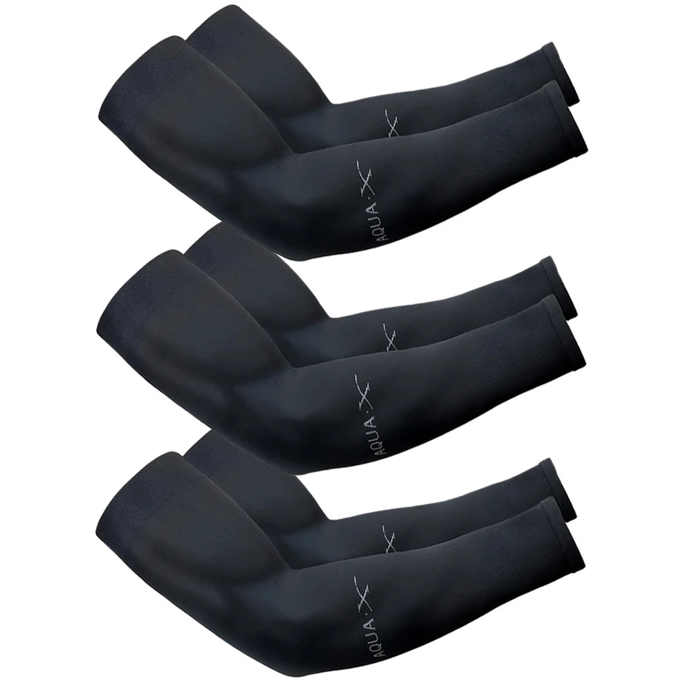 3Pairs Fashion Sun Ice Silk Sleeves Unisex Summer Sun Protection Arm Sleeves Suitable for Outdoor Riding, Driving, Fishing - 