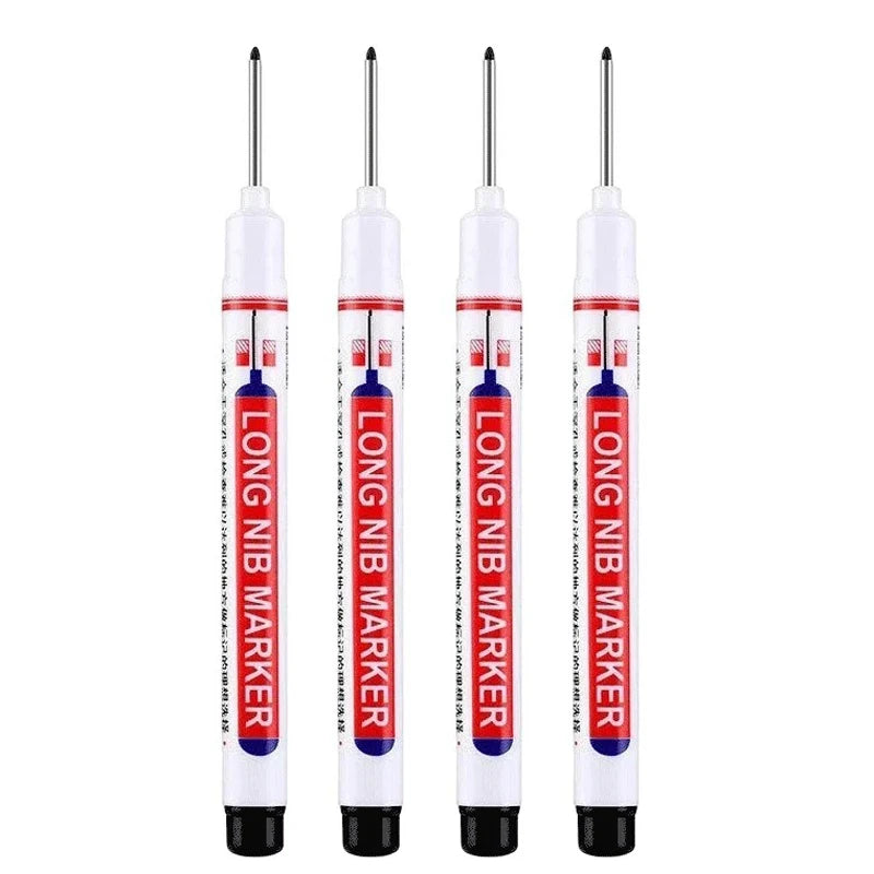 4Pcs/Set 20mm Deep Hole Long Nib Head Markers For Metal Perforating Pen Waterproof Bathroom Woodworking Decoration Multi-Purp