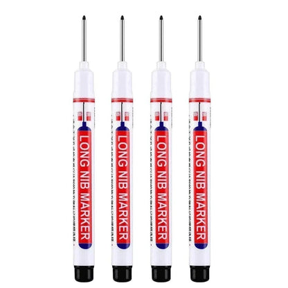 4Pcs/Set 20mm Deep Hole Long Nib Head Markers For Metal Perforating Pen Waterproof Bathroom Woodworking Decoration Multi-Purp