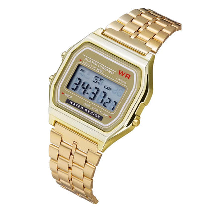 F91W Non-Waterproof Steel Band Watch For Women, Men, Business Clock, Multi-Functional LED Digital Sports Watch, Electronic Cl
