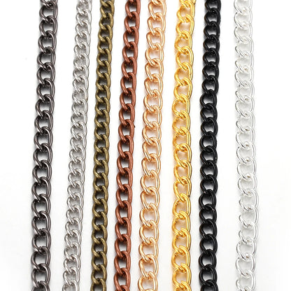 2 Meter Flat 2.5/3.5/4.5mm Extension Thin Chain Metal Chain DIY Necklace Body Chain Jewelry Making Chain Accessories