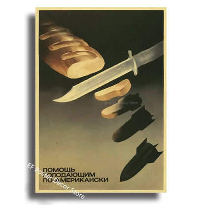 Vintage Stalin USSR CCCP Poster Poster Aesthetic Prints and Posters Wall Art Retro Painting Home Room Cafe Club Dorm Wall Dec