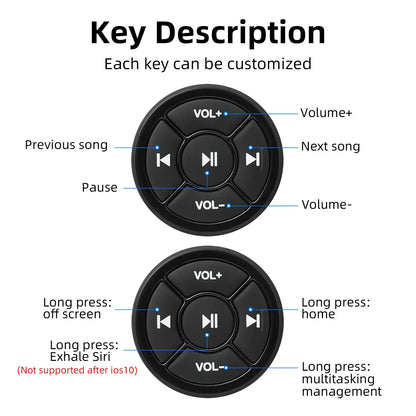 Music Player Steering Wheel Wireless Bluetooth-compatible Remote Control Media
