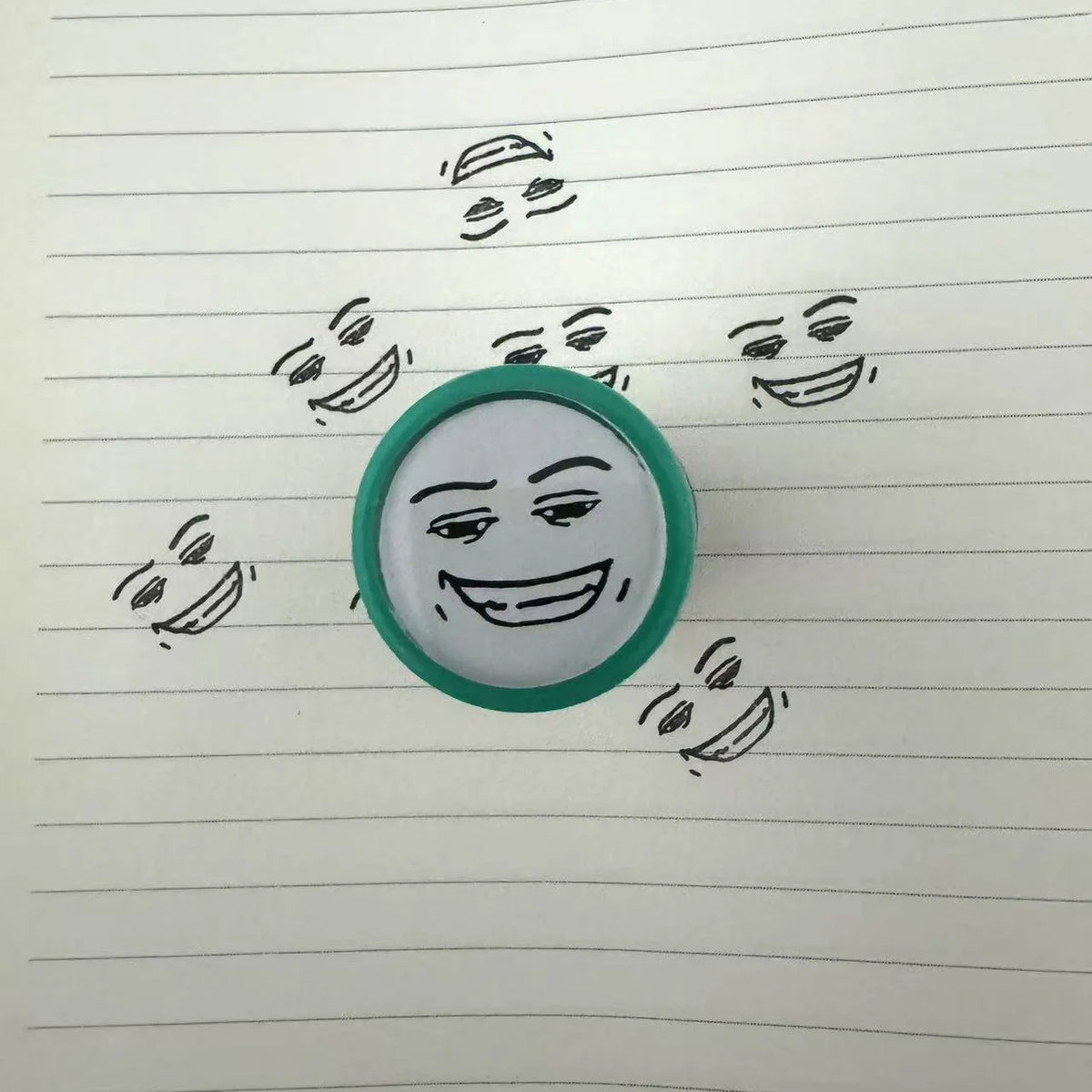 Subtle Quirky Funny Pressing-style Notebook Stamps Simple Smiling Face Seal For Exclusive Mark - 02