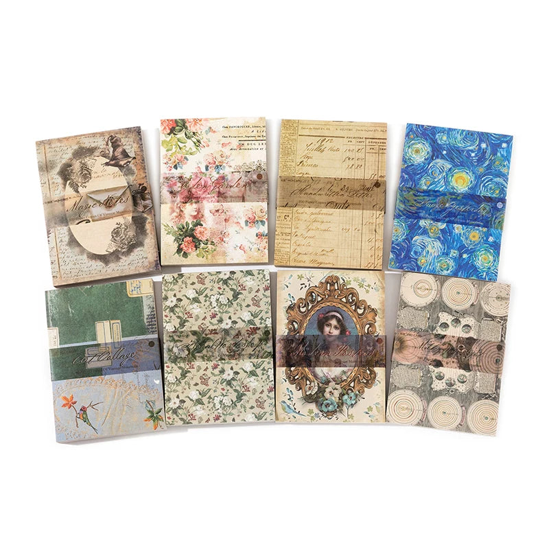 100 pcs Vintage material Diary Album background paper DIY decoration colored paper Scrapbooking Junk Journal Stationery Suppl