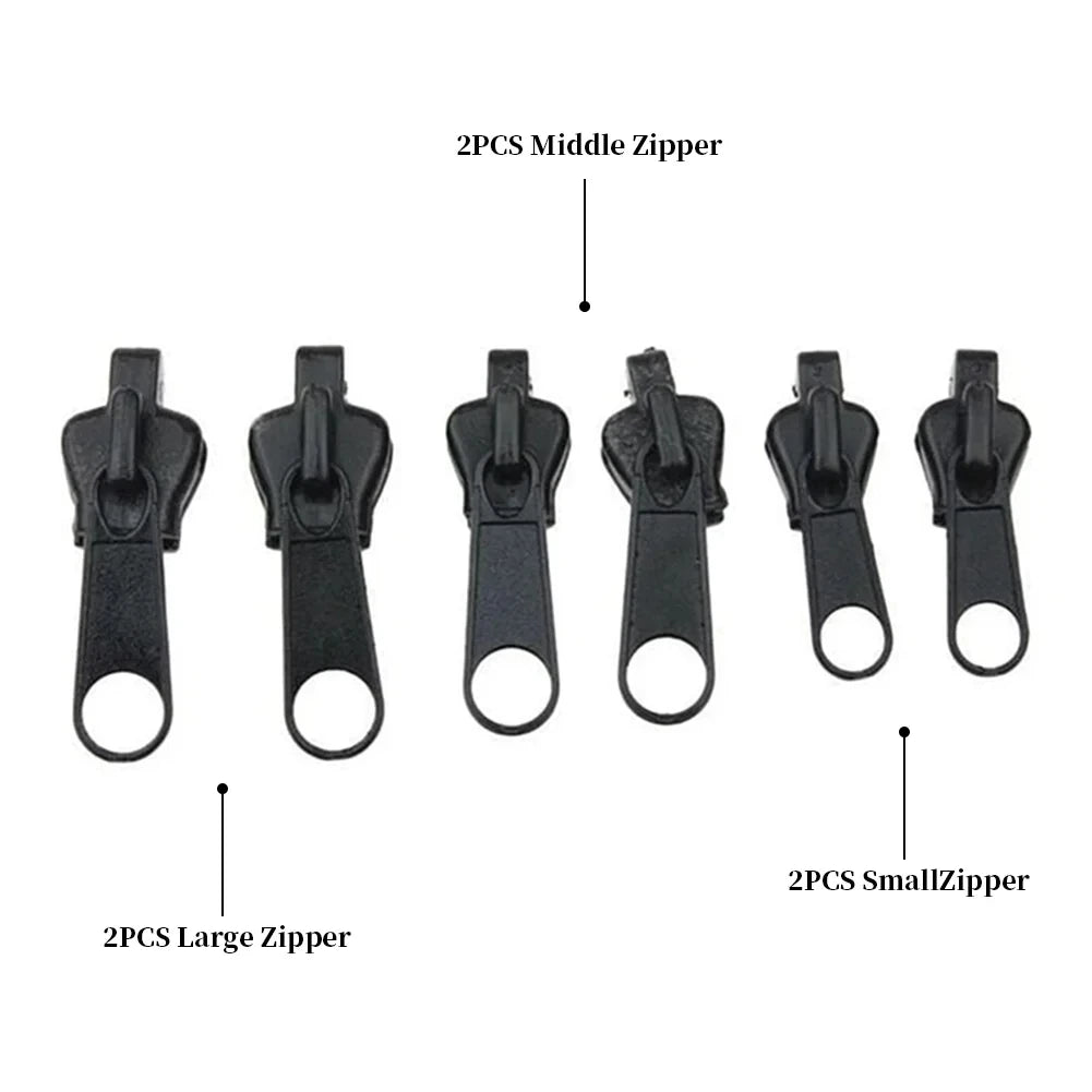 3 Sizes Universal Instant Fix Zipper Repair Kit Replacement Zip Slider Teeth Rescue Sewing Clothes Bag Zippers Tool Accessori