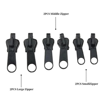 3 Sizes Universal Instant Fix Zipper Repair Kit Replacement Zip Slider Teeth Rescue Sewing Clothes Bag Zippers Tool Accessori