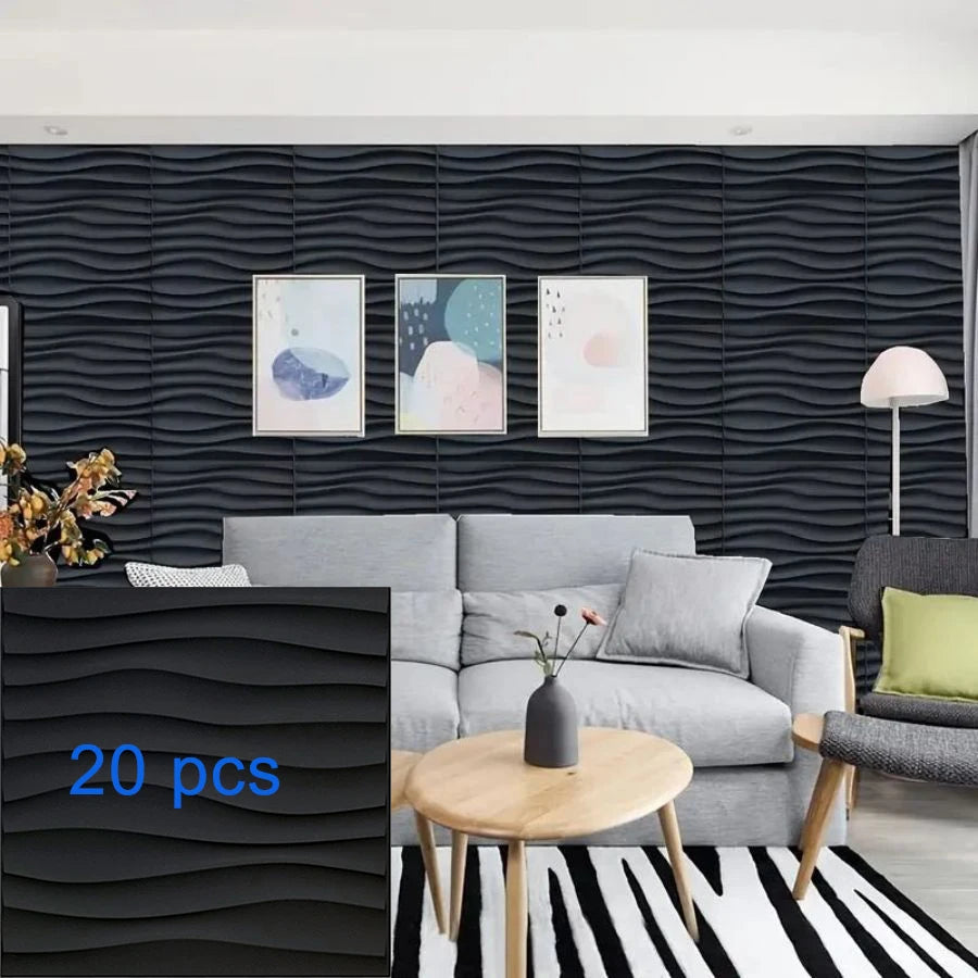 12pcs/20pcs 3D textured wall panels for indoor wall decoration,suitable for living room hall bedroom hotel office,30cmx30cm -